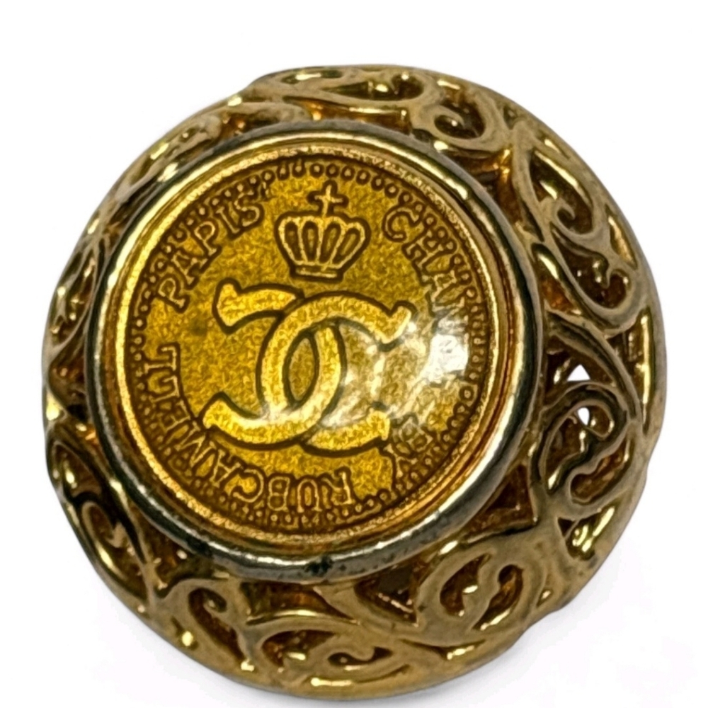 Chanel 24k Gold Plated Rubcamell Murano Clip-On Earrings Full Inclusion & COA - Picture 6 of 11